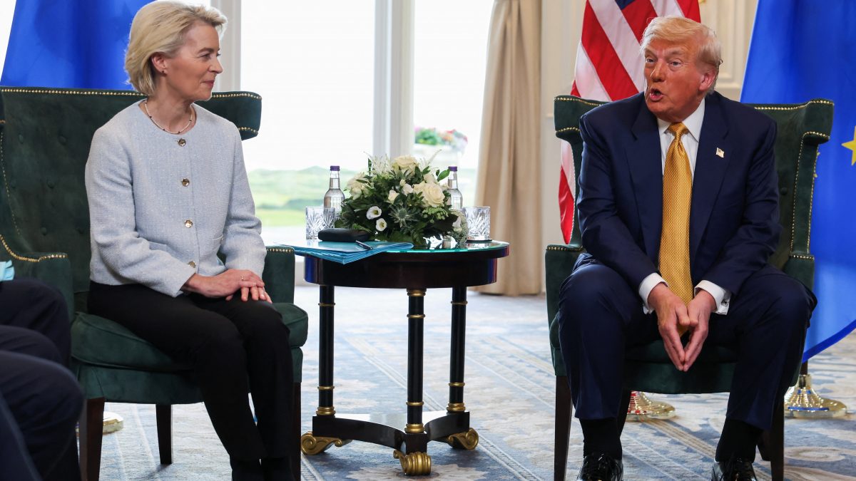 U.S. President Donald Trump meets with European Commission President Ursula von der Leyen, in Turnberry, Scotland, Britain. Reuters U.S. President Donald Trump meets with European Commission President Ursula von der Leyen, in Turnberry, Scotland, Britain. Reuters