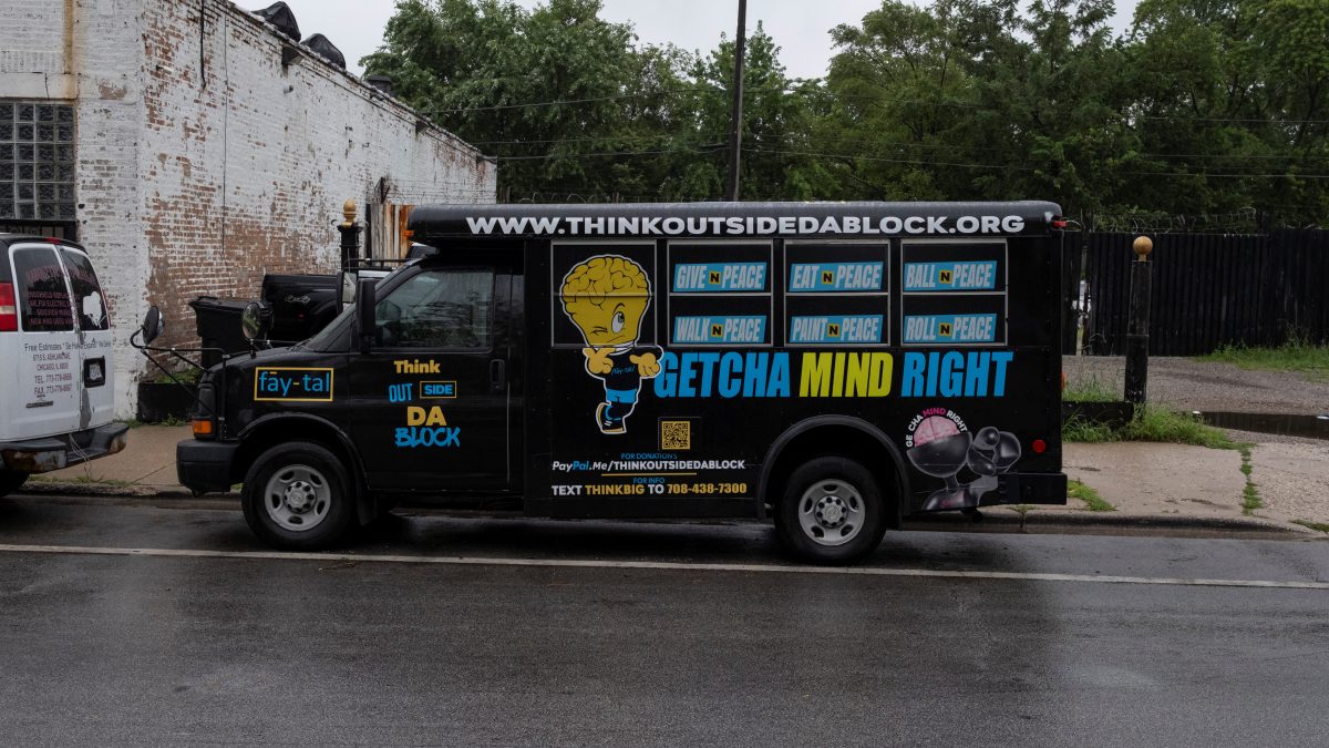 A bus belonging to the Think Outside Da Block gun violence prevention program sits parked outside of the organization’s office, in Chicago, Illinois, US. Reuters A bus belonging to the Think Outside Da Block gun violence prevention program sits parked outside of the organization’s office, in Chicago, Illinois, US. Reuters