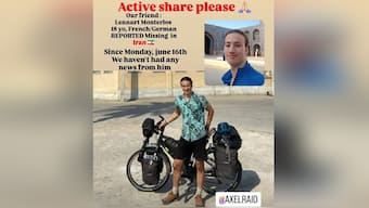 Lennart Monterlos, who has been missing since June 16, 2025, while travelling by bike in Iran, in a photo taken at an unknown location. AFP