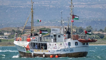 The Freedom Flotilla ship "Handala" as it leaves for Gaza at a port in Syracuse, Sicily, southern Italy. AFP/Representational image