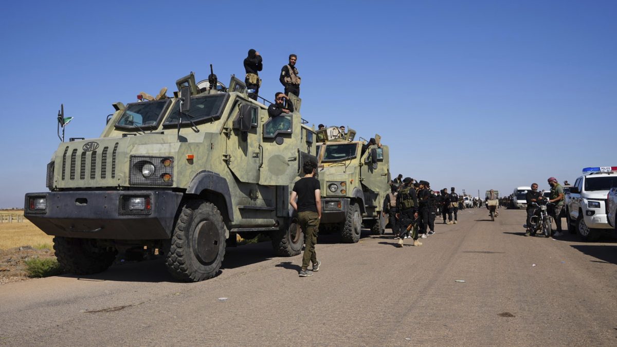 Syrian government security forces gather on the outskirts of Sweida province where clashes erupted between Druze militias and Sunni Bedouin clans, southern Syria. AP Syrian government security forces gather on the outskirts of Sweida province where clashes erupted between Druze militias and Sunni Bedouin clans, southern Syria. AP