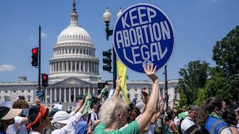 Abortion-rights activists demonstrate against the Supreme Court decision to overturn Roe v. Wade that established a constitutional right to abortion, on Capitol Hill in Washington, June 30, 2022. File image/AP