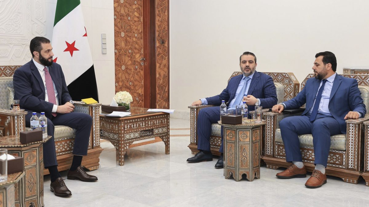 In this photo released by the Syrian official news agency SANA, Syria's interim President Ahmad al-Sharaa, left, meets with Syria's Foreign Minister Asaad al-Shibani, center, and Mohammed Taha al-Ahmad, chairman of the Higher Committee for People's Assembly Elections, right, in Damascus, Syria. AP In this photo released by the Syrian official news agency SANA, Syria's interim President Ahmad al-Sharaa, left, meets with Syria's Foreign Minister Asaad al-Shibani, center, and Mohammed Taha al-Ahmad, chairman of the Higher Committee for People's Assembly Elections, right, in Damascus, Syria. AP