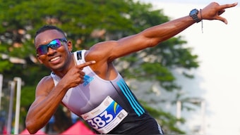 Reliance Foundation athlete Animesh Kujur currently holds the Indian national record in both 100m and 200m events. Image: Naveen Patnaik on X
