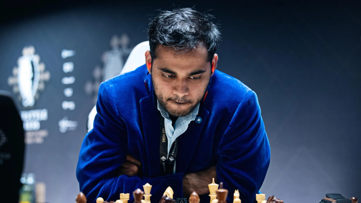 GM Arjun Erigaisi settled for a draw against GM Jorden van Foreest in Round 2. Image: Freestyle Chess GM Arjun Erigaisi settled for a draw against GM Jorden van Foreest in Round 2. Image: Freestyle Chess