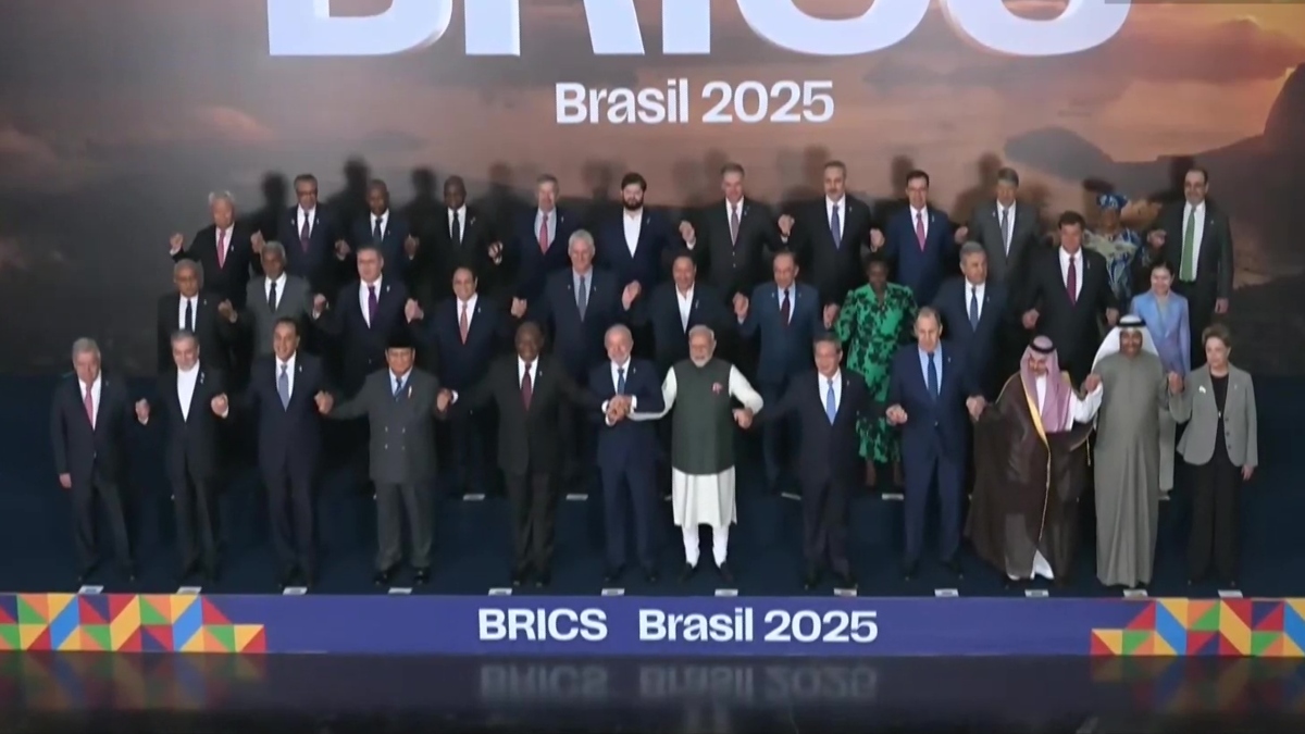 Prime Minister Narendra Modi and other members, partners and outreach invitees gather for the family photo at the 17th BRICS Summit in Rio de Janeiro. ANI Prime Minister Narendra Modi and other members, partners and outreach invitees gather for the family photo at the 17th BRICS Summit in Rio de Janeiro. ANI