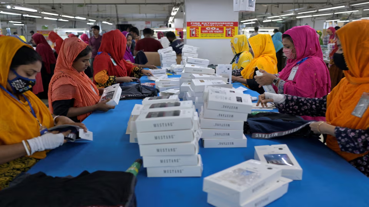 Workers pack undergarments at the packing section of a garment factory in Ashulia, on the outskirts of Dhaka, Bangladesh, on April 19, 2025. Reuters File Workers pack undergarments at the packing section of a garment factory in Ashulia, on the outskirts of Dhaka, Bangladesh, on April 19, 2025. Reuters File