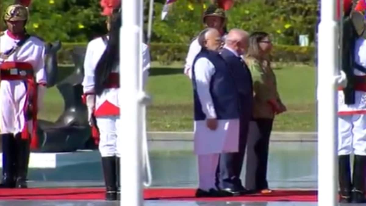 PM Modi receives grand ceremonial welcome at Alvorada Palace in Brasilia, warmly greeted by President Lula