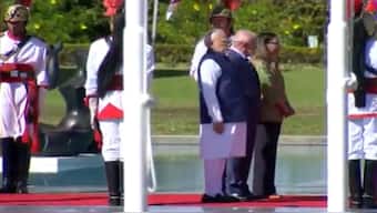 PM Modi accorded ceremonial welcome at Alvorada Palace in Brasilia. ANI
