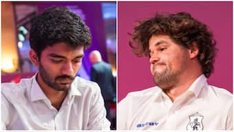 D Gukesh defeated Magnus Carlsen for the second time in as many meetings on Day 2 of the SuperUnited Rapid and Blitz event in Zagreb, Croatia. Image credit: Lennart Ootes/Grand Chess Tour