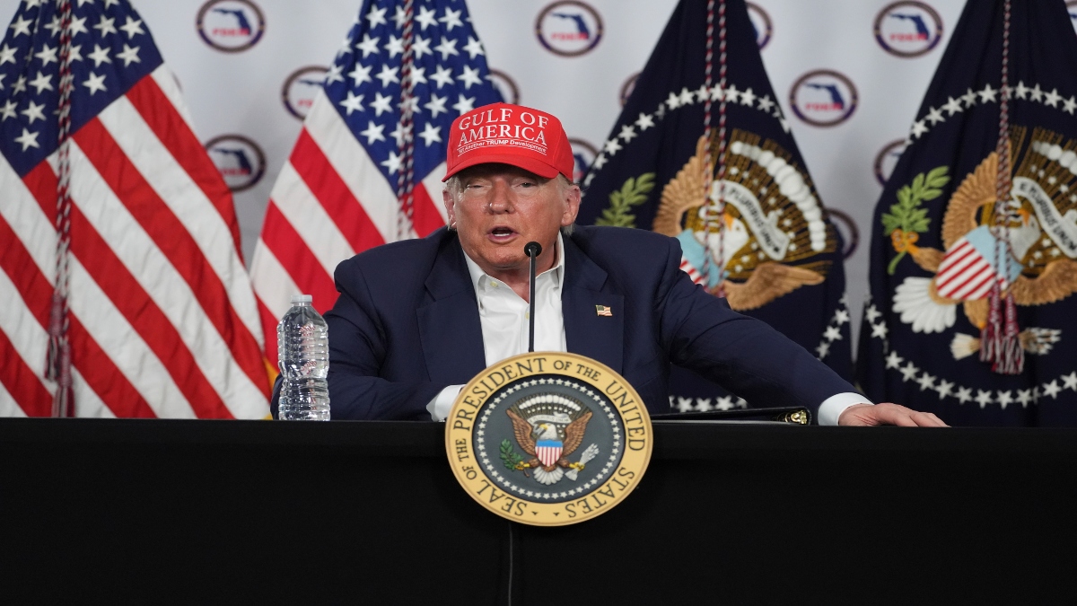 President Donald Trump speaks during a roundtable at "Alligator Alcatraz," a new migrant detention facility at Dade-Collier Training and Transition facility, on Tuesday, in Ochopee, Fla. AP file President Donald Trump speaks during a roundtable at "Alligator Alcatraz," a new migrant detention facility at Dade-Collier Training and Transition facility, on Tuesday, in Ochopee, Fla. AP file
