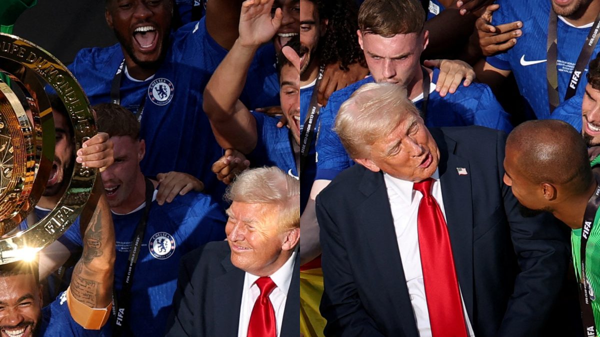 Donald Trump Cwc Donald Trump booed but steals show as Chelsea left puzzled at FIFA Club ...
