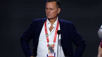 The photograph shows Richard Grenell, currently the Presidential Envoy for Special Missions, visiting the stage ahead of the 2024 Republican National Convention in Milwaukee, Wisconsin, US, July 14, 2024. (Photo: Reuters/Mike Segar)