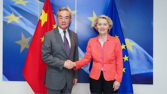 On July 2, 2025 local time, President of the European Commission Ursula von der Leyen met with Member of the Political Bureau of the CPC Central Committee and Foreign Minister Wang Yi in Brussels. (Photo: Ministry of Foreign Affairs, China)
