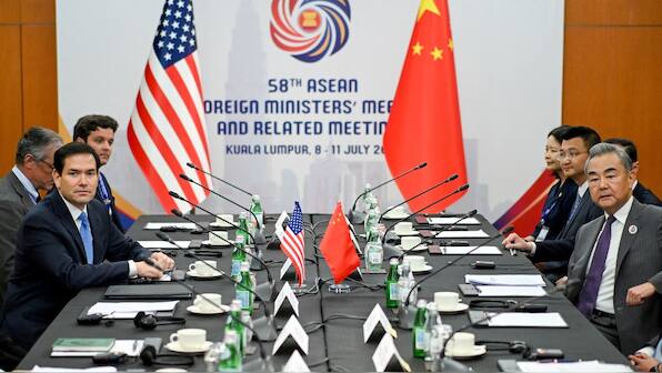 Rubio meets Wang Yi in a first in-person meeting, his second with rival counterparts in 24 hours