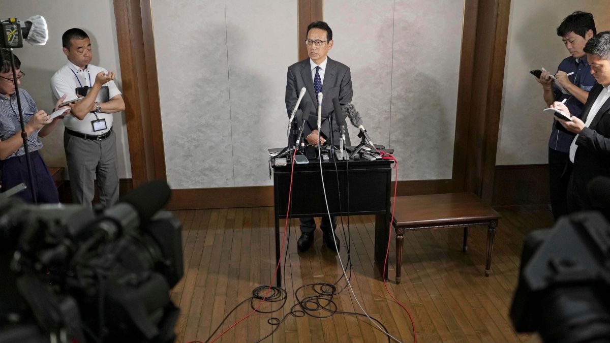 Japanese ambassador to China Kenji Kanasugi speaks during a news conference in Beijing, Wednesday, July 16, 2025. (Ken Ishii/Kyodo News via AP) Japanese ambassador to China Kenji Kanasugi speaks during a news conference in Beijing, Wednesday, July 16, 2025. (Ken Ishii/Kyodo News via AP)