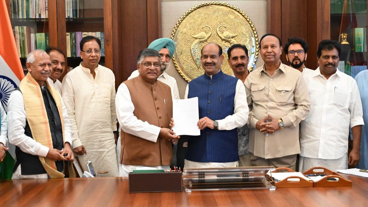 A multipartisan group of MPs submit a notice to Lok Sabha Speaker Om Birla to seek the impeachment of Justice Yashwant Varma. (Photo: ANI) A multipartisan group of MPs submit a notice to Lok Sabha Speaker Om Birla to seek the impeachment of Justice Yashwant Varma. (Photo: ANI)