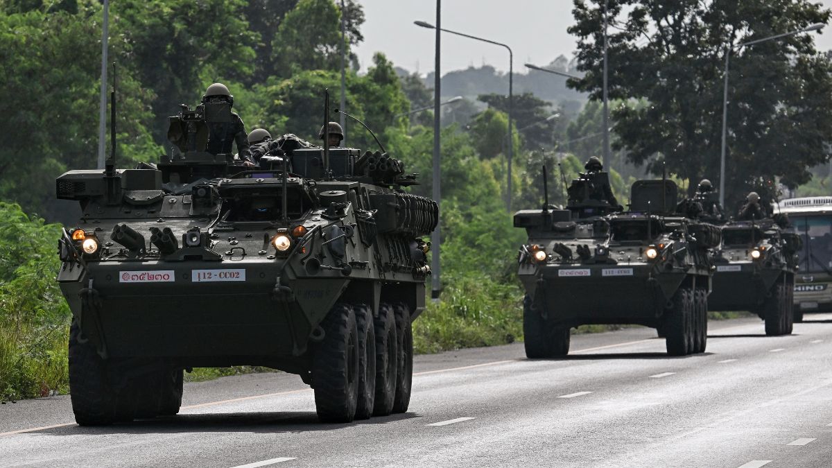 Royal Thai Army soldiers are pictured on armoured vehicles on a road in Chachoengsao province on July 24, 2025. (Photo: Lillian Suwanrumpha/AFP) Royal Thai Army soldiers are pictured on armoured vehicles on a road in Chachoengsao province on July 24, 2025. (Photo: Lillian Suwanrumpha/AFP)