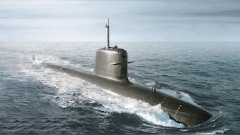 The photograph dated March 10, 2021, shows a Scorpene-class submarine of France's Naval Group. (Photo: Naval Group)