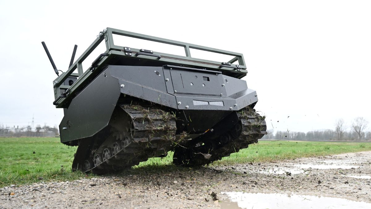 The Gereon RCS Robot, an unmanned ground vehicle for the defence sector, from ARX Robotic, in action in Oberding near Munich, Germany, March 27, 2025. File Image/Reuters The Gereon RCS Robot, an unmanned ground vehicle for the defence sector, from ARX Robotic, in action in Oberding near Munich, Germany, March 27, 2025. File Image/Reuters