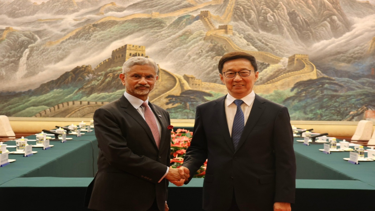 In the first leg of his China visit, EAM Jaishankar held talks with Chinese Vice President Han Zheng on Monday. At the meeting, Jaishankar expressed confidence that the ongoing discussions will maintain a positive trajectory when it comes to ties between the two nations. X / @DrSJaishankar In the first leg of his China visit, EAM Jaishankar held talks with Chinese Vice President Han Zheng on Monday. At the meeting, Jaishankar expressed confidence that the ongoing discussions will maintain a positive trajectory when it comes to ties between the two nations. X / @DrSJaishankar
