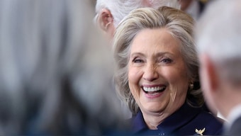 Former US Secretary of State Hillary Clinton reacts ahead of the Presidential Inauguration of Donald Trump at the Rotunda of the US Capitol in Washington, US, January 20, 2025. File Image/Reuters