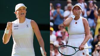 Both Iga Swiatek and Amanda Anisimova are playing in their first Wimbledon final. Images: AP
