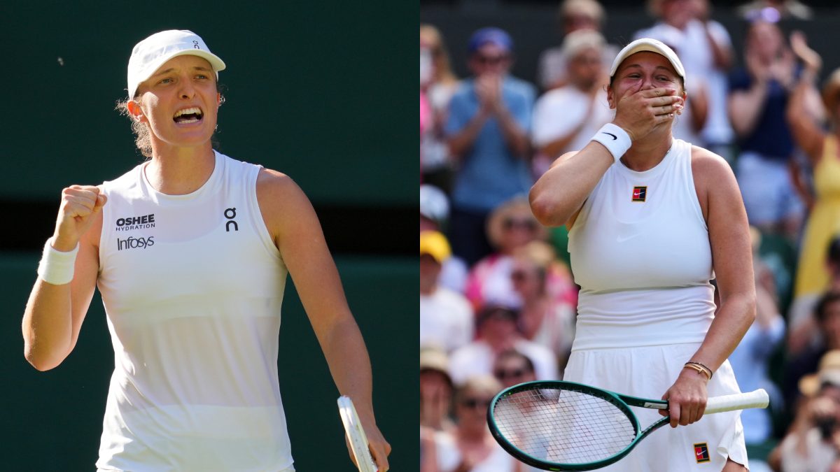 Both Iga Swiatek and Amanda Anisimova are playing in their first Wimbledon final. Images: AP
Both Iga Swiatek and Amanda Anisimova are playing in their first Wimbledon final. Images: AP