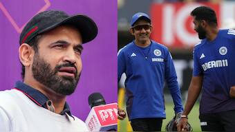 Irfan Pathan said that there's no need to manage Jasprit Bumrah's workload during a match and he should be available when needed. Images: PTI/Reuters