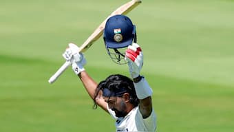India opener KL Rahul celebrates after completing his century on Day 3 of the third Test at Lord's. Reuters