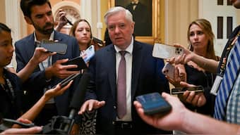 US Senator Lindsey Graham (R-SC) speaks to the media, after a Senate GOP lunch, on Capitol Hill in Washington, DC, US, June 28, 2025. File Image/Reuters