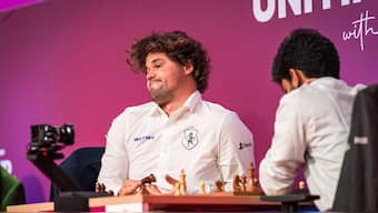 Magnus Carlsen was forced to resign after 49 moves against D Gukesh on Thursday. Image: Grand Chess Tour