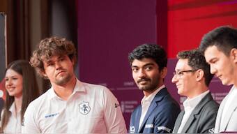 Magnus Carlsen will take on D Gukesh at the SuperUnited Croatia Rapid & Blitz 2025 on Thursday. Image: Grand Chess Tour
