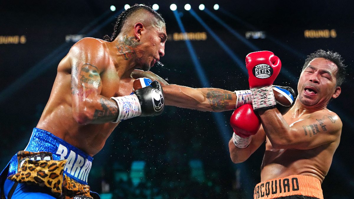 Manny Pacquiao lost to Mario Barrios in the welterweight title bout on his return from a four-year retirement. Image: Reuters
Manny Pacquiao lost to Mario Barrios in the welterweight title bout on his return from a four-year retirement. Image: Reuters