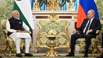 Russia's President Vladimir Putin and India's Prime Minister Narendra Modi attend a meeting at the Kremlin in Moscow, Russia, July 9, 2024. File Image/Sputnik via Reuters