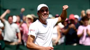 Oliver Tarvet beat Leandro Riedi in first round at Wimbledon to clinch £99,000 prize money. Image: Reuters
