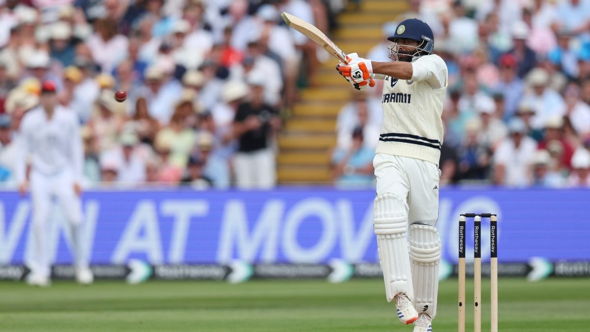 India's Ravindra Jadeja plays a shot on day two of the second cricket test match between England and India at Edgbaston. AP India's Ravindra Jadeja plays a shot on day two of the second cricket test match between England and India at Edgbaston. AP