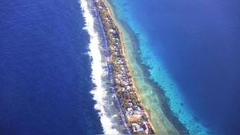 Aerial view of Funafuti, Tuvalu’s most populous island. Credit: Reuters Photo