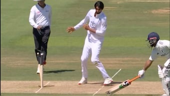 Rishabh Pant was run-out for 74 after setting off for a risky single in the final over before lunch on Day 3 at Lord's. Image credit: Screengrab of video posted by @englandcricket on X