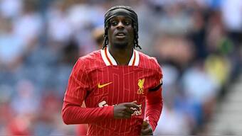 Liverpool defender Jeremie Frimpong ahead of the start of the Premier League season. AFP