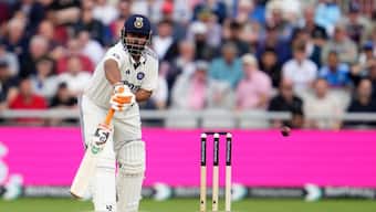 A still of Rishabh Pant playing an effortless shot on Day 2 of the Manchester Test. AP