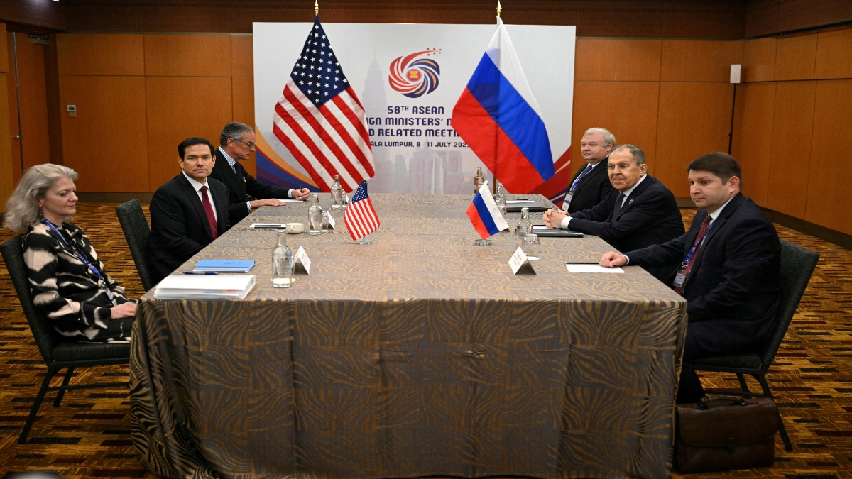 US Secretary of State Marco Rubio meets with Russia's Foreign Minister Sergei Lavrov on the sidelines of the Asean Foreign Ministers' Meeting at the Kuala Lumpur Convention Centre in Kuala Lumpur, Malaysia, on Thursday. Reuters US Secretary of State Marco Rubio meets with Russia's Foreign Minister Sergei Lavrov on the sidelines of the Asean Foreign Ministers' Meeting at the Kuala Lumpur Convention Centre in Kuala Lumpur, Malaysia, on Thursday. Reuters