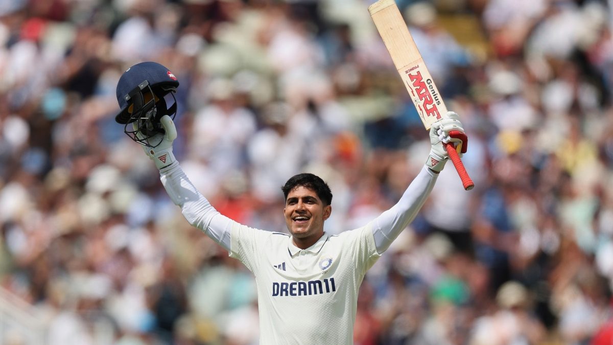 India captain Shubman Gill celebrates after completing his double-century on Day 2 of the second Test against England at Edgbaston, Birmingham. AP India captain Shubman Gill celebrates after completing his double-century on Day 2 of the second Test against England at Edgbaston, Birmingham. AP