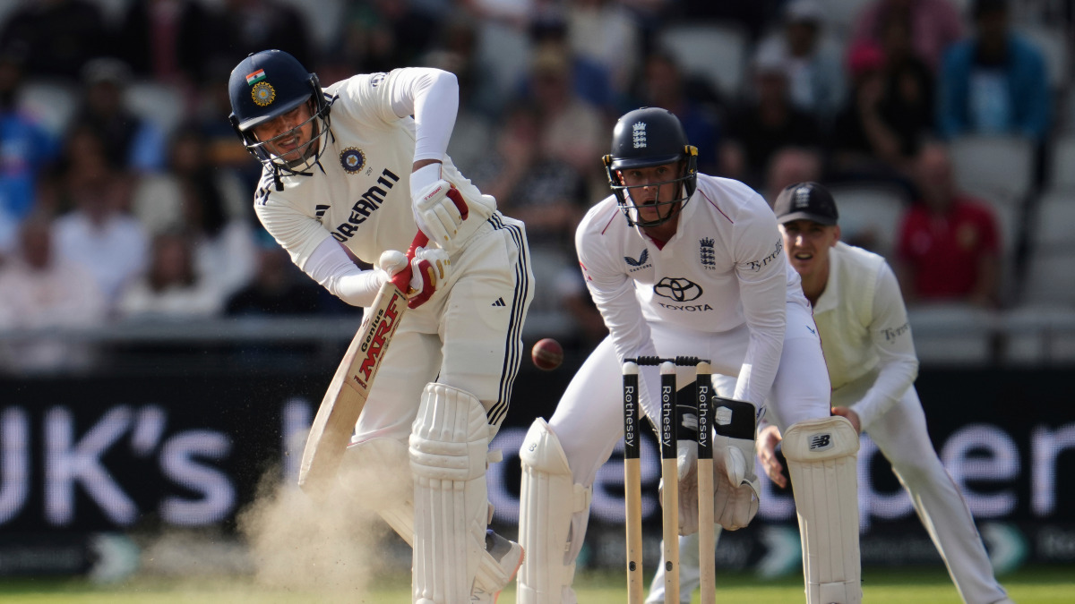 India captain Shubman Gill bats on Day 4 of the fourth Test against England at the Old Trafford, Manchester. AP India captain Shubman Gill bats on Day 4 of the fourth Test against England at the Old Trafford, Manchester. AP