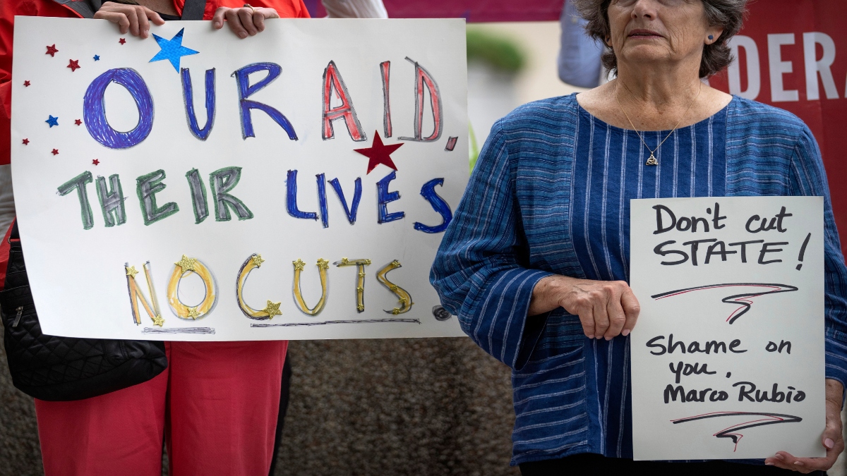 Federal workers and supporters rally outside of the State Department, on June 27, 2025, in Washington. AP File Federal workers and supporters rally outside of the State Department, on June 27, 2025, in Washington. AP File