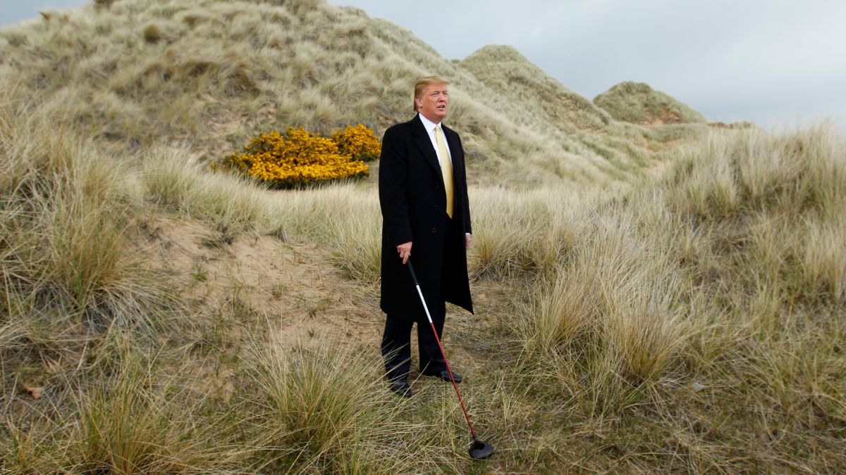US property mogul Donald Trump leads a media event on the sand dunes of the Menie estate, the site for Trump's proposed golf resort, near Aberdeen, north east Scotland, May 27, 2010. File Image/Reuters US property mogul Donald Trump leads a media event on the sand dunes of the Menie estate, the site for Trump's proposed golf resort, near Aberdeen, north east Scotland, May 27, 2010. File Image/Reuters