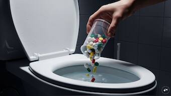 The CDSCO has listed 17 drugs that should be flushed and not thrown in the dustbin.  AI-generated image