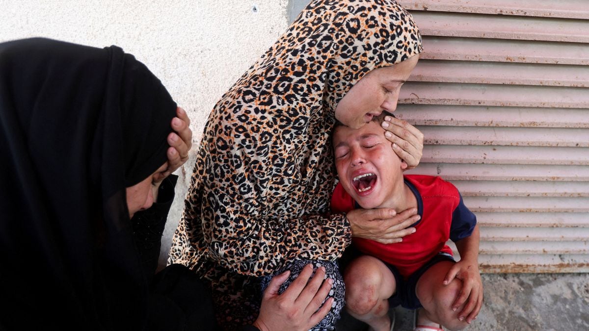 Israeli strike kills 10 children queuing outside medical centre in Gaza
