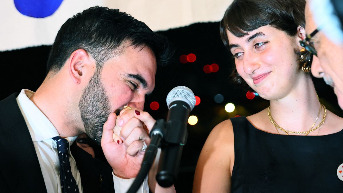 New York mayoral candidate, State Rep. Zohran Mamdani (D-NY) kisses the hand of his wife Rama Duwaji as they celebrate during an election night gathering at The Greats of Craft LIC on June 24, 2025 in the Long Island City neighborhood of the Queens borough in New York City on June 24. File Photo/AFP New York mayoral candidate, State Rep. Zohran Mamdani (D-NY) kisses the hand of his wife Rama Duwaji as they celebrate during an election night gathering at The Greats of Craft LIC on June 24, 2025 in the Long Island City neighborhood of the Queens borough in New York City on June 24. File Photo/AFP