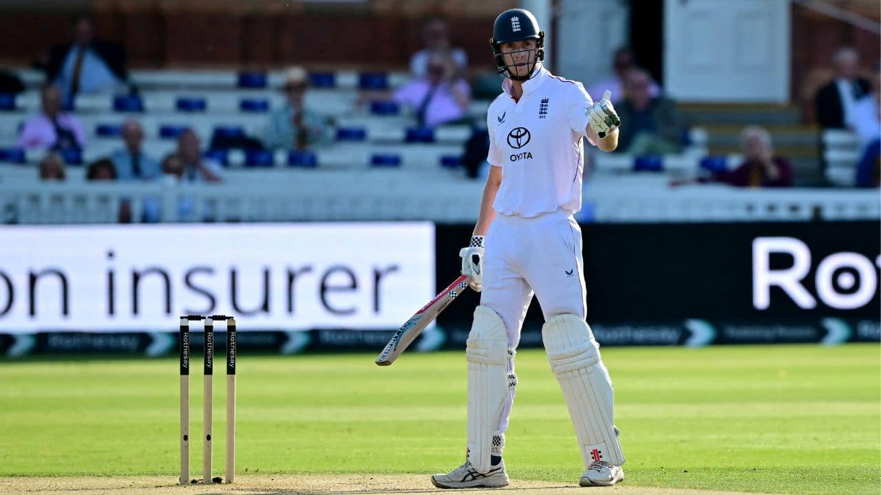 A still of Zak Crawley from Day 3 at Lord's. AP
